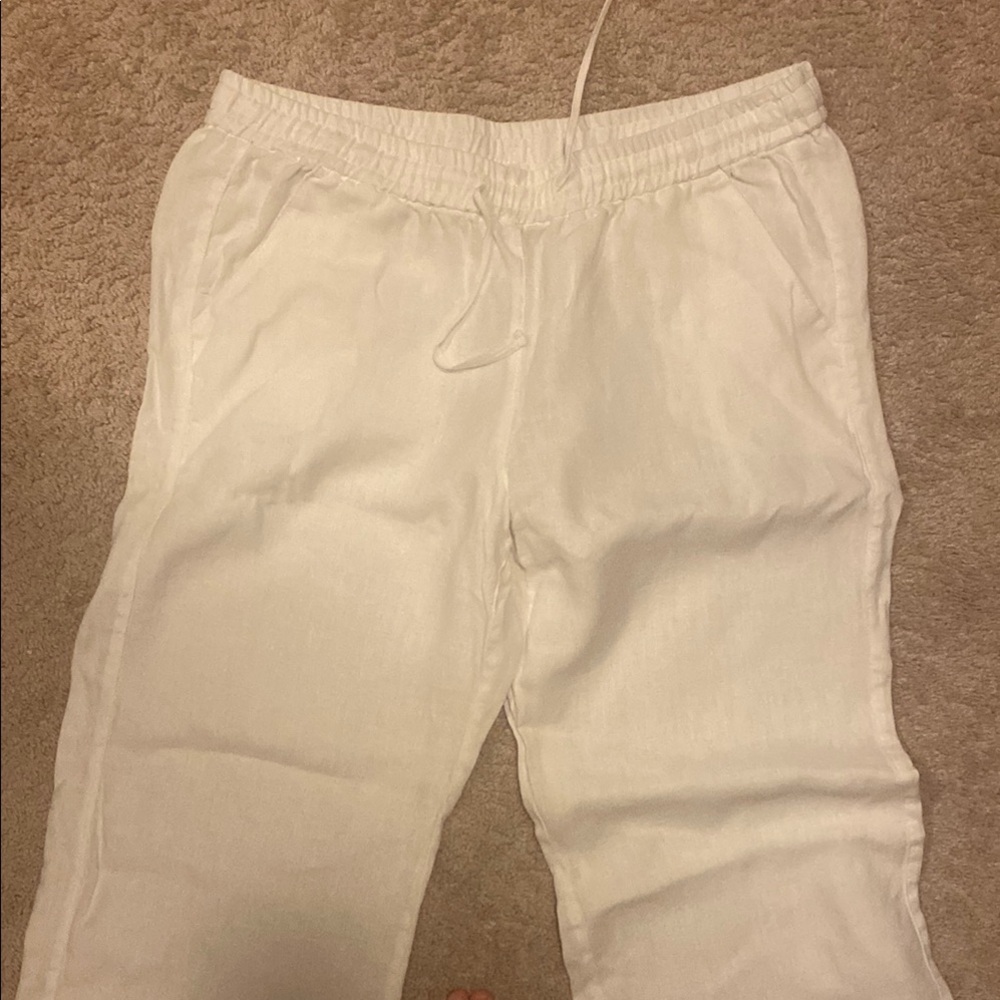 Tommy Bahama White linen drawstring pants Sz M